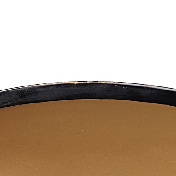 Fred Roberts Japan Mid Century Black Gold Bowl Triangle Dish Asian Symbols - Picture 8 of 10